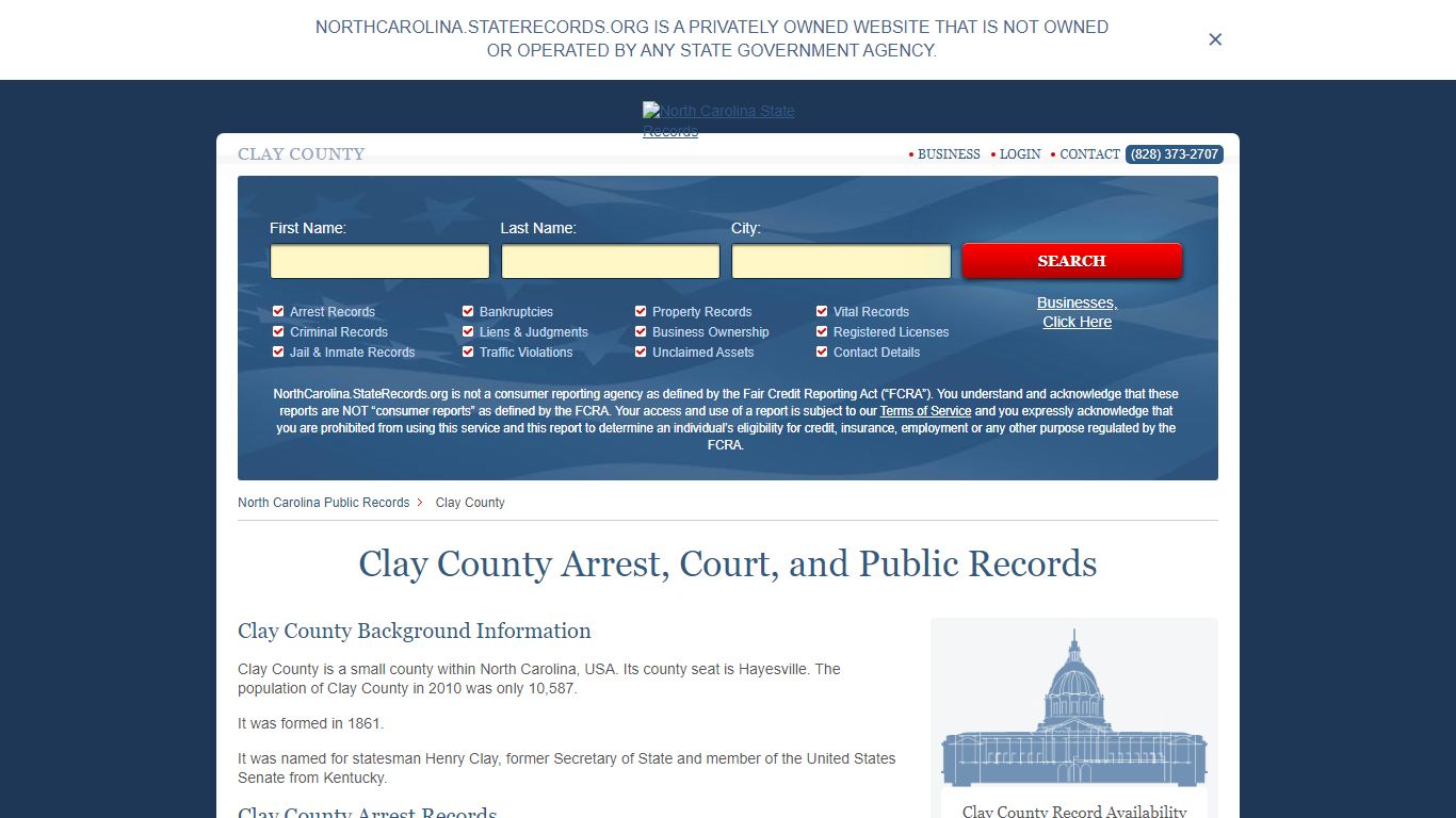 Clay County Arrest, Court, and Public Records